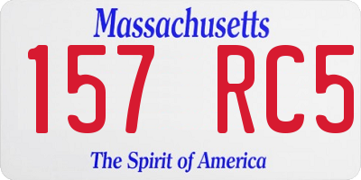 MA license plate 157RC5