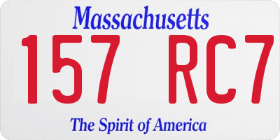 MA license plate 157RC7