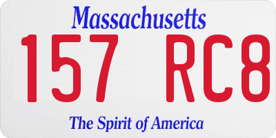 MA license plate 157RC8