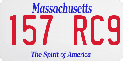 MA license plate 157RC9