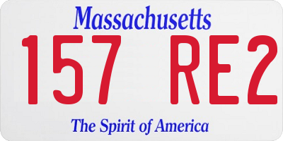 MA license plate 157RE2
