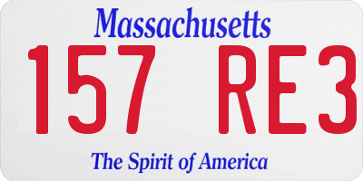 MA license plate 157RE3