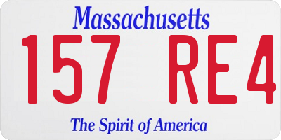 MA license plate 157RE4