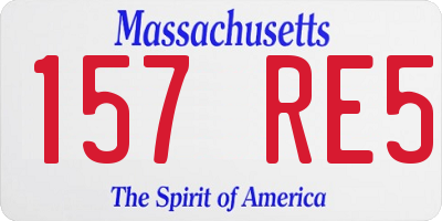 MA license plate 157RE5