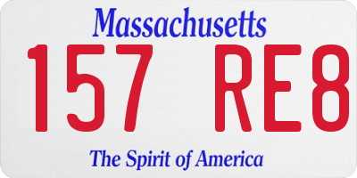 MA license plate 157RE8