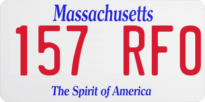 MA license plate 157RF0