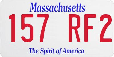 MA license plate 157RF2