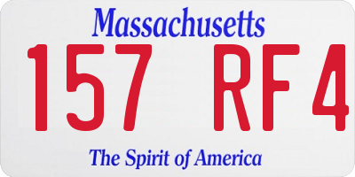 MA license plate 157RF4