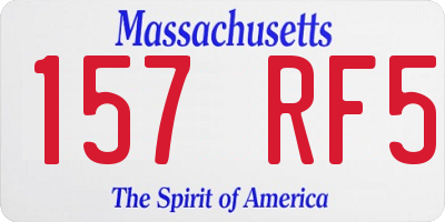 MA license plate 157RF5
