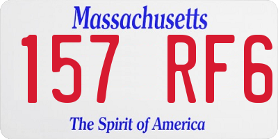 MA license plate 157RF6