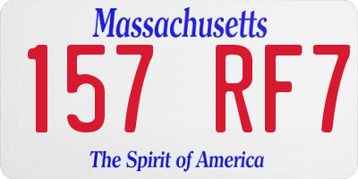 MA license plate 157RF7