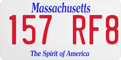 MA license plate 157RF8