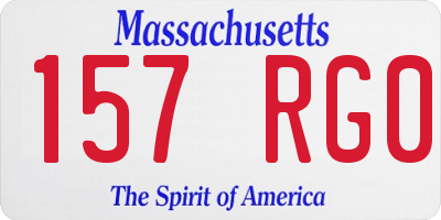 MA license plate 157RG0