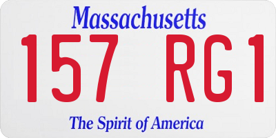 MA license plate 157RG1