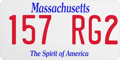 MA license plate 157RG2