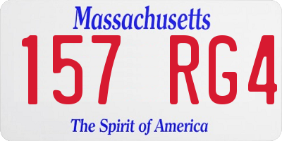 MA license plate 157RG4