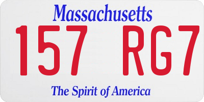 MA license plate 157RG7