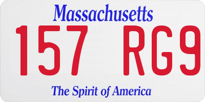 MA license plate 157RG9