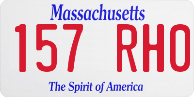 MA license plate 157RH0