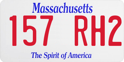 MA license plate 157RH2
