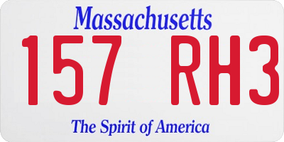 MA license plate 157RH3