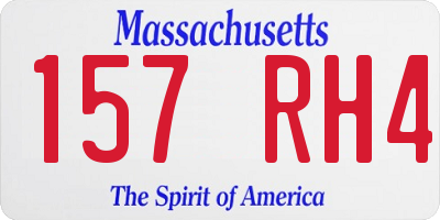 MA license plate 157RH4