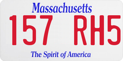 MA license plate 157RH5
