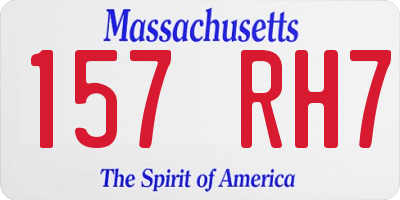 MA license plate 157RH7