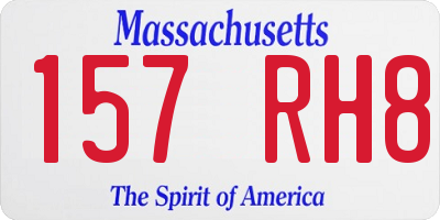MA license plate 157RH8
