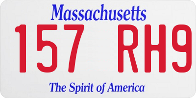 MA license plate 157RH9
