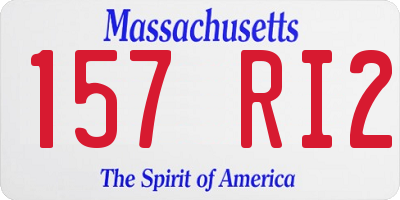 MA license plate 157RI2