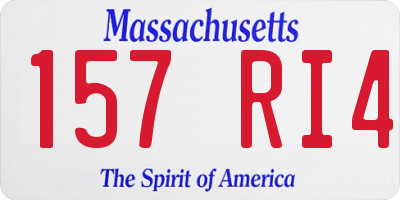 MA license plate 157RI4