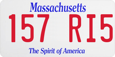 MA license plate 157RI5