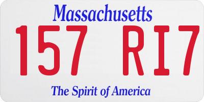 MA license plate 157RI7