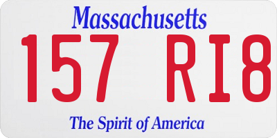MA license plate 157RI8