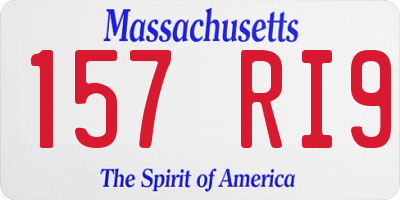 MA license plate 157RI9