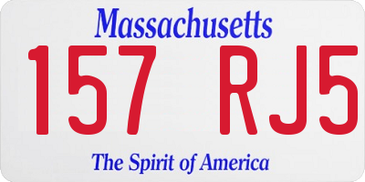 MA license plate 157RJ5