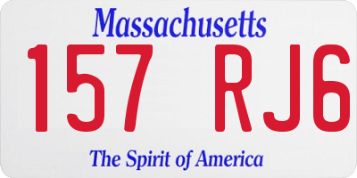 MA license plate 157RJ6
