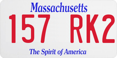 MA license plate 157RK2