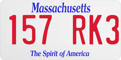 MA license plate 157RK3
