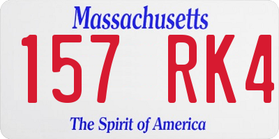 MA license plate 157RK4