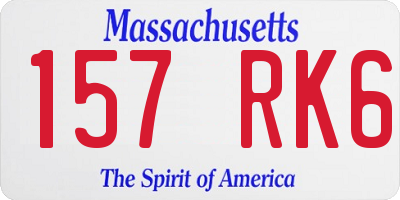 MA license plate 157RK6