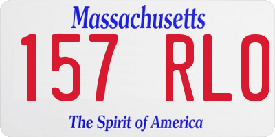 MA license plate 157RL0