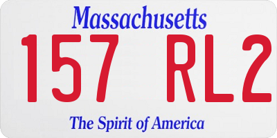 MA license plate 157RL2