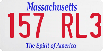 MA license plate 157RL3