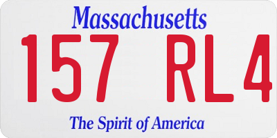 MA license plate 157RL4