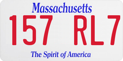 MA license plate 157RL7