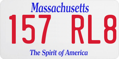 MA license plate 157RL8