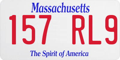 MA license plate 157RL9