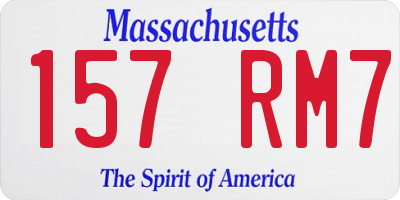 MA license plate 157RM7